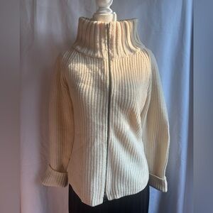 Banana Republic Cream Zip Up Sweater